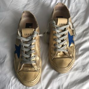 Golden Goose Gold + Blue VStar EUC